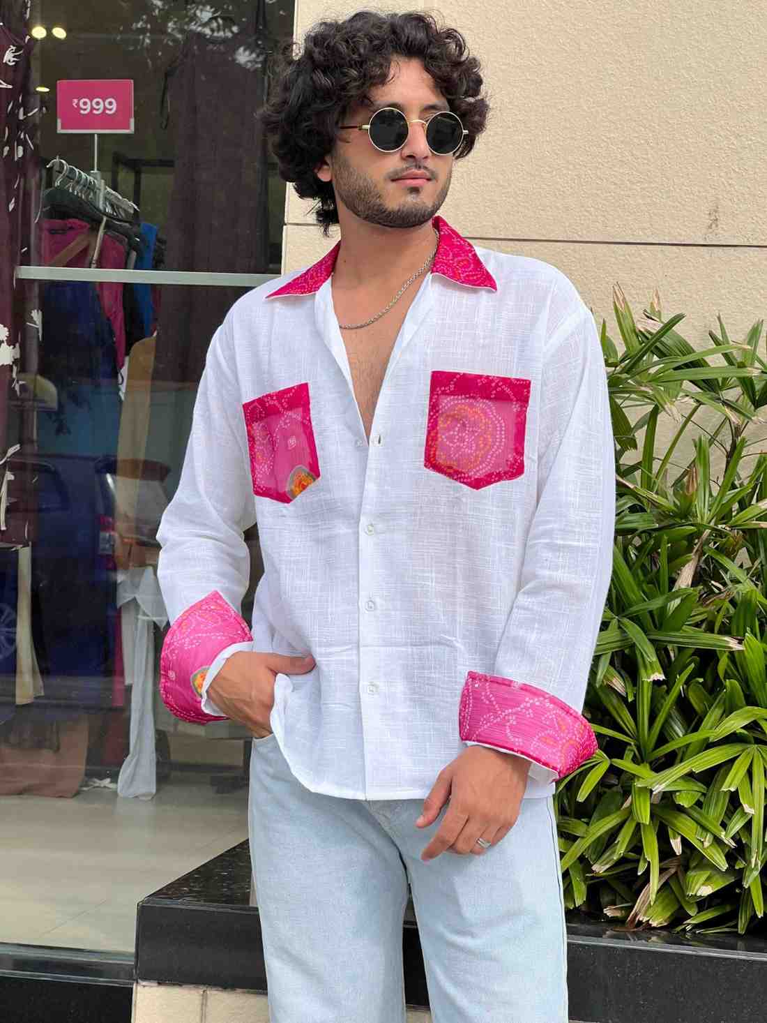 Bandhej Collar shirt