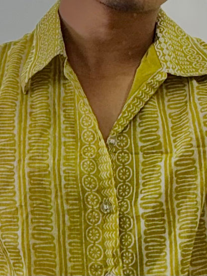 The “Breeze Classic” Full-Sleeve Green Mull Shirt