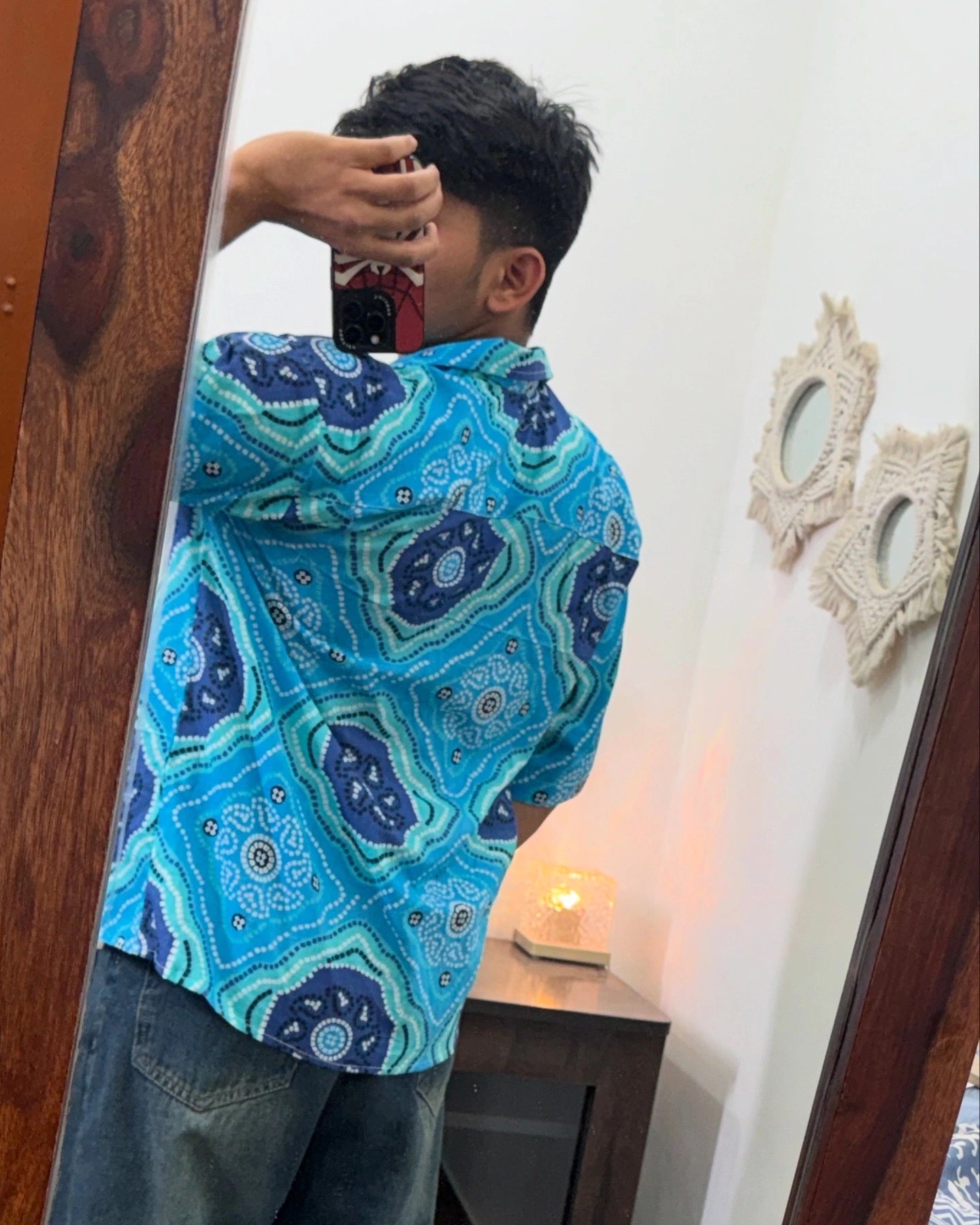 Blue Bandhej Cotton Shirt