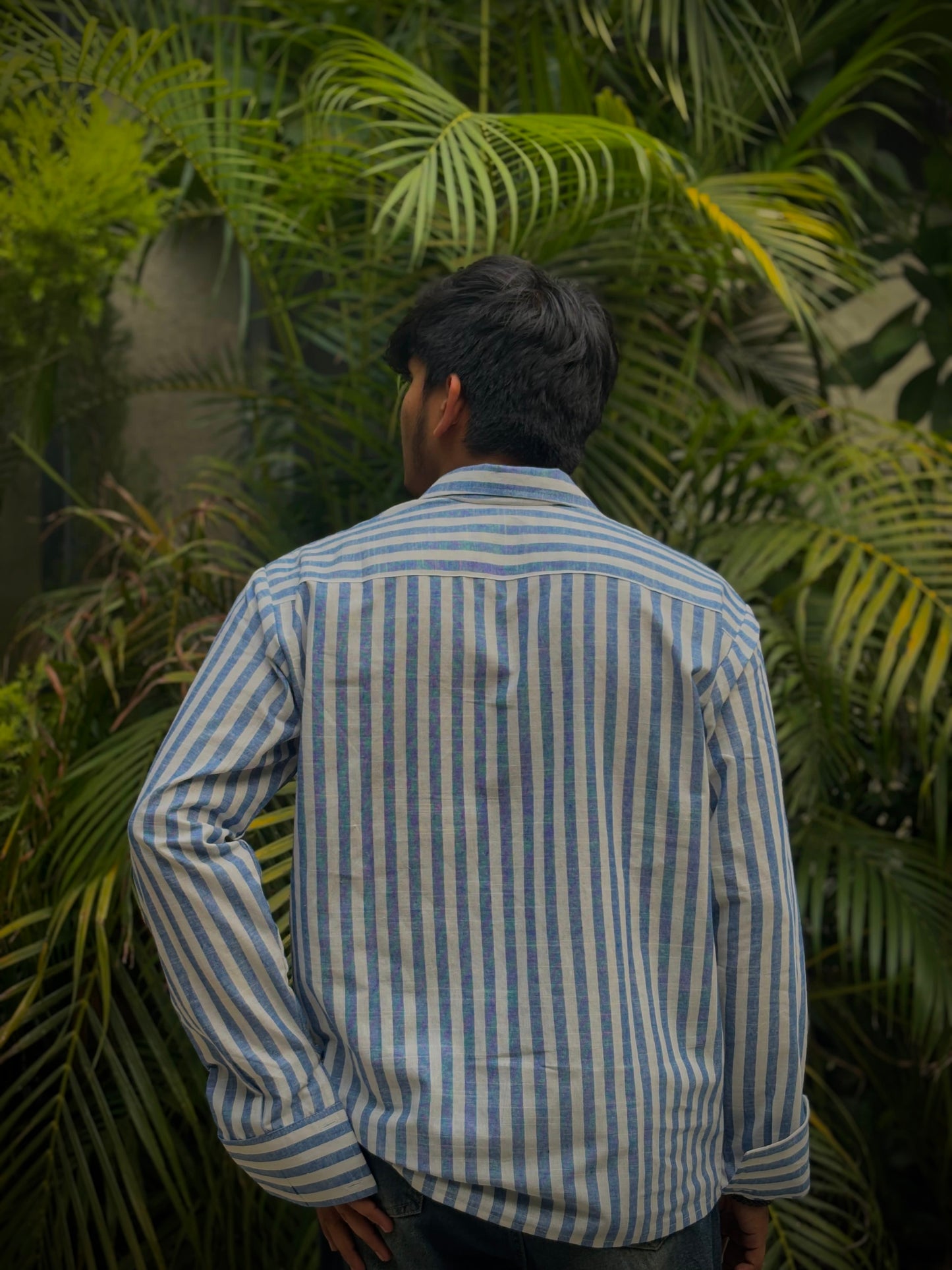 Trendy Blue Striped Shirt
