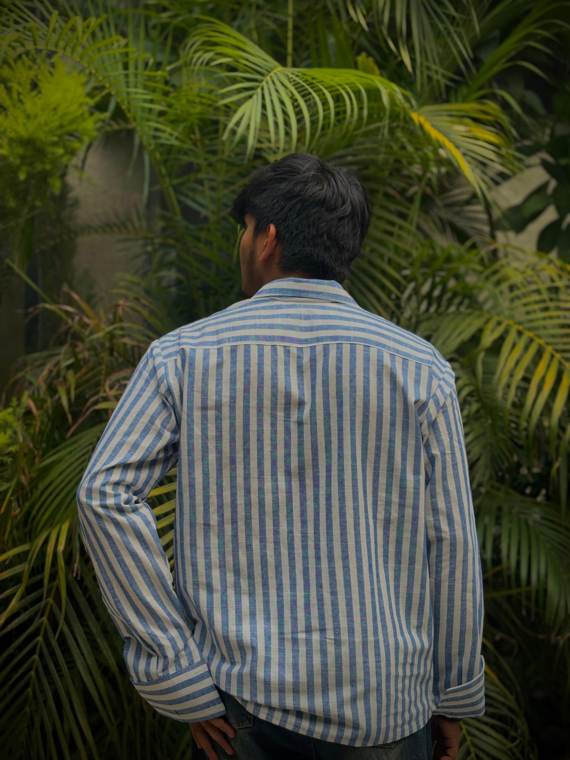 Trendy Blue Striped Shirt