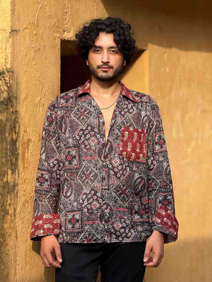 Black & Red Premium Printed  Shirt 