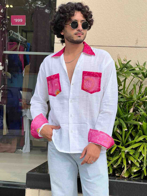 Bandhej Collar shirt