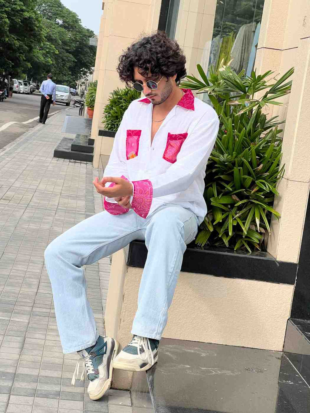 Bandhej Collar shirt
