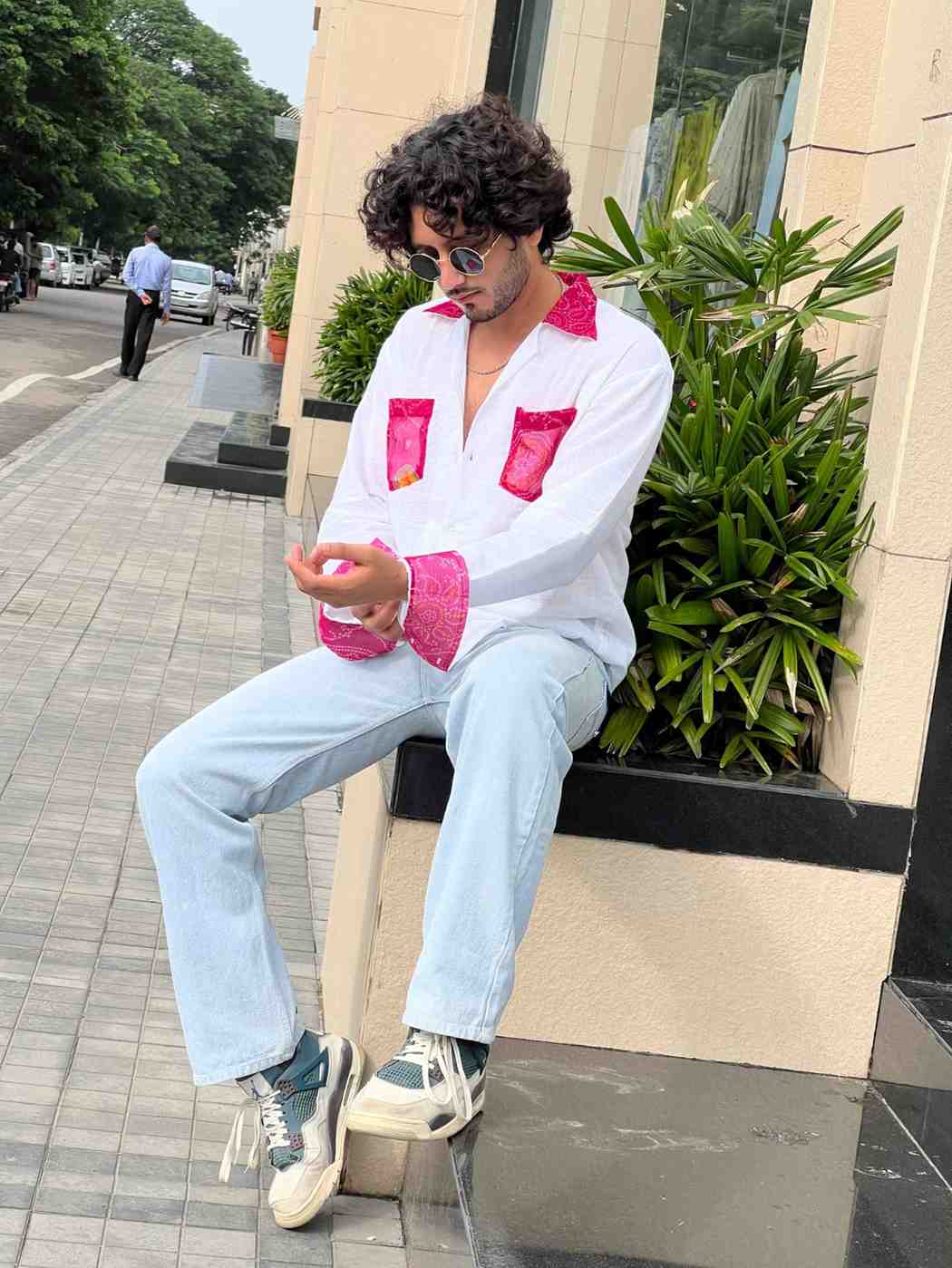 Bandhej Collar shirt
