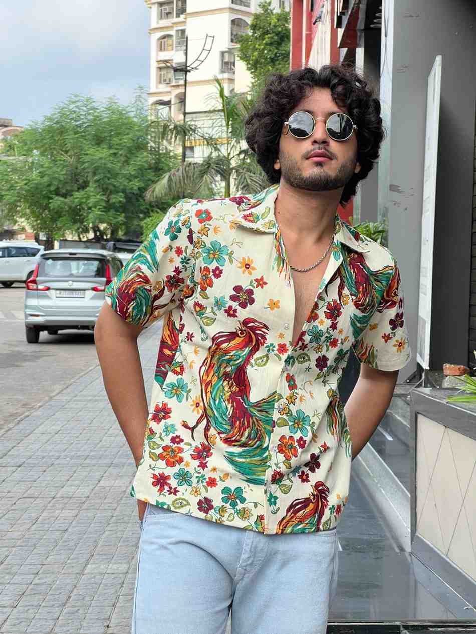 Art Crop Denim Shirt