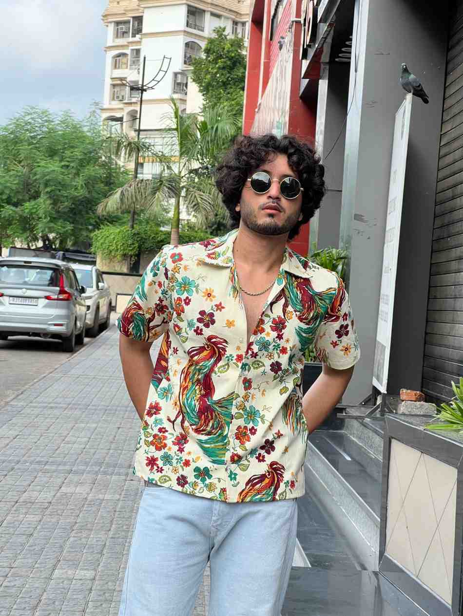 Art Crop Denim Shirt