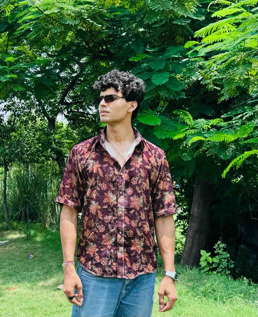 Kalamkari Cotton Velvet Shirt