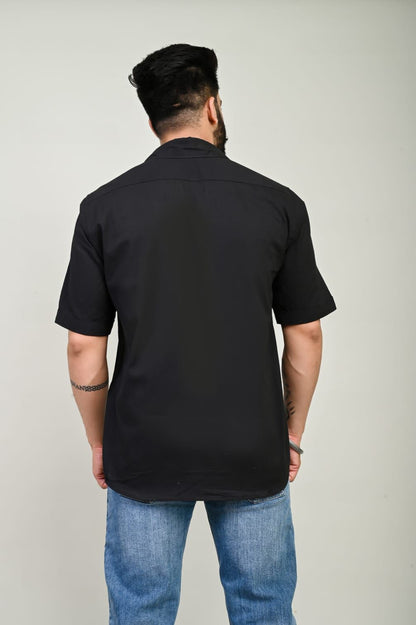 Black HandWork Embroidery Cotton Shirt