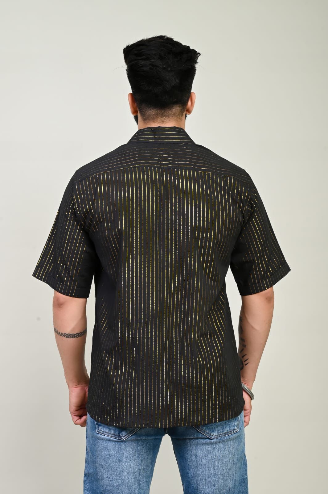 Black Lurex Cotton Shirt