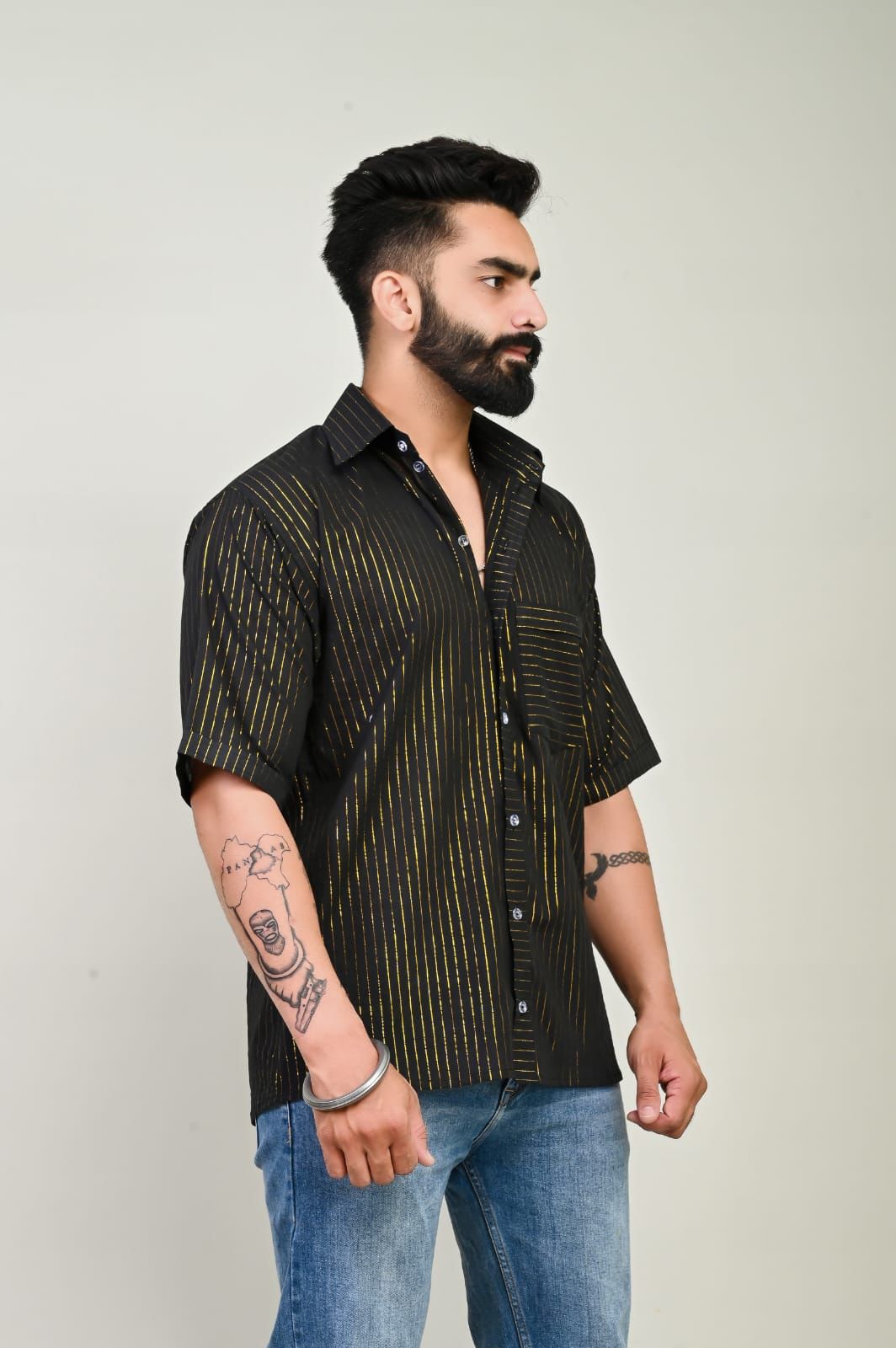 Black Lurex Cotton Shirt