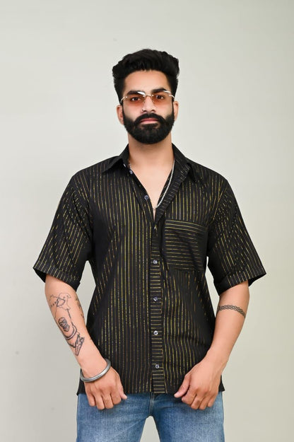 Black Lurex Cotton Shirt