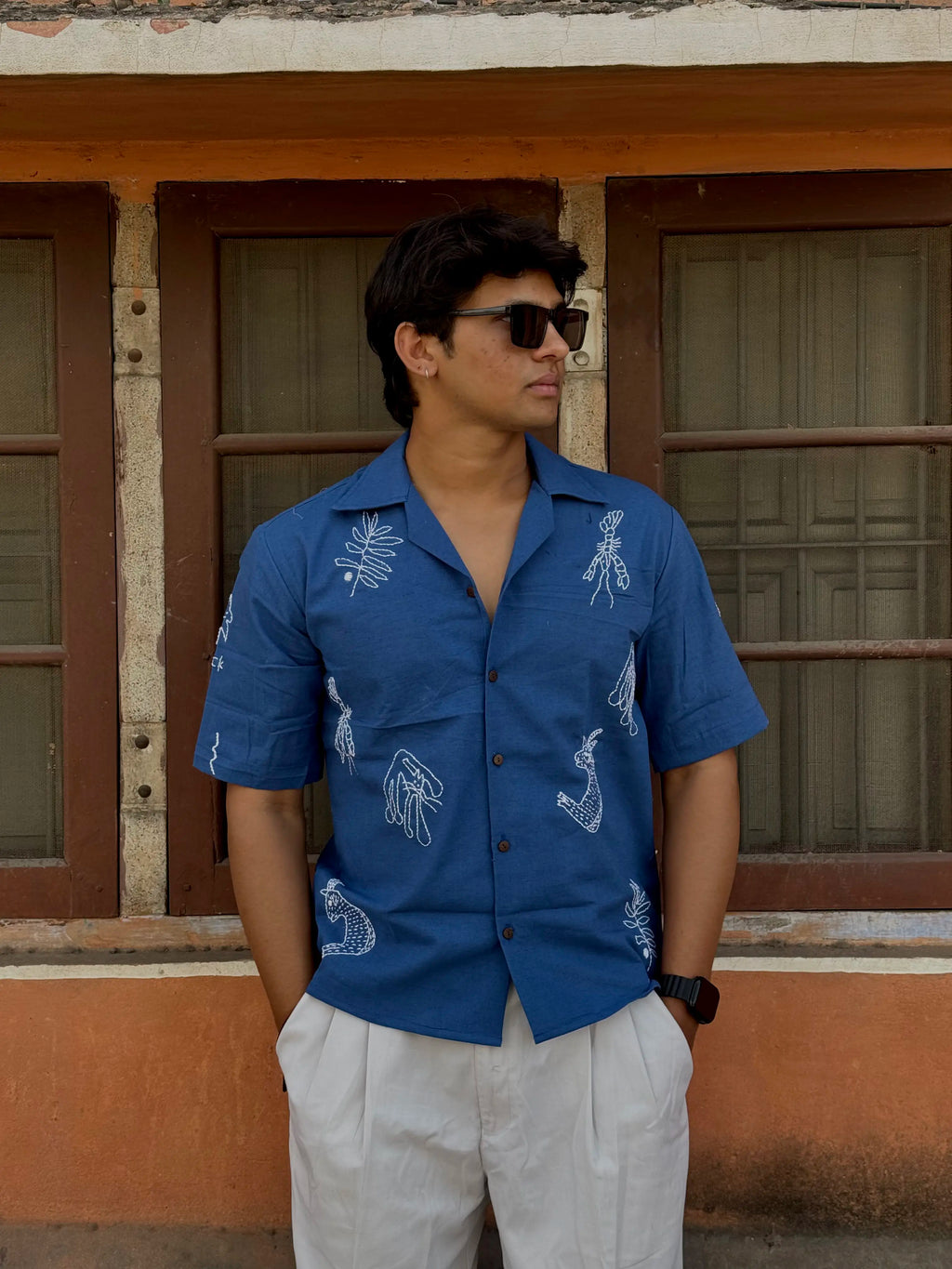 Blue Grove Hand Embroidered Shirt