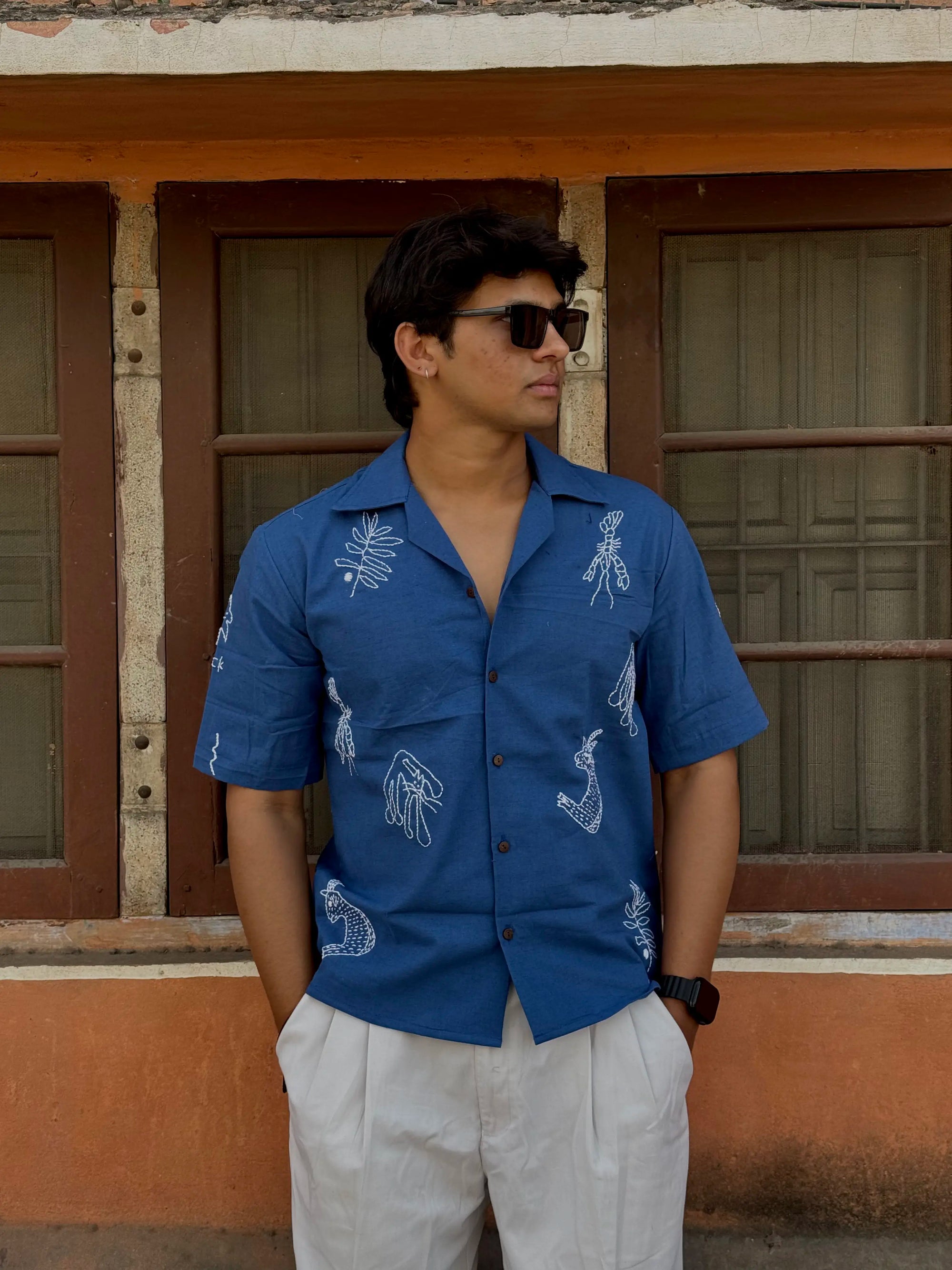 Blue Grove Hand Embroidered Shirt