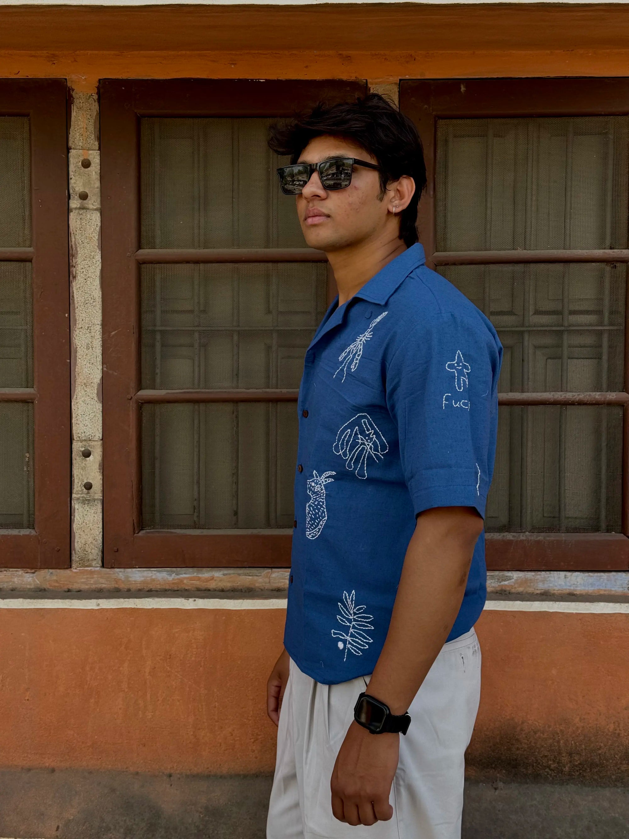 Blue Grove Hand Embroidered Shirt