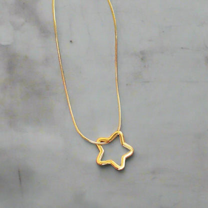 Golden Star Anti-Tarnish Necklace-2B1062