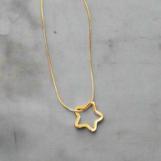 Golden Star Anti-Tarnish Necklace-2B1062