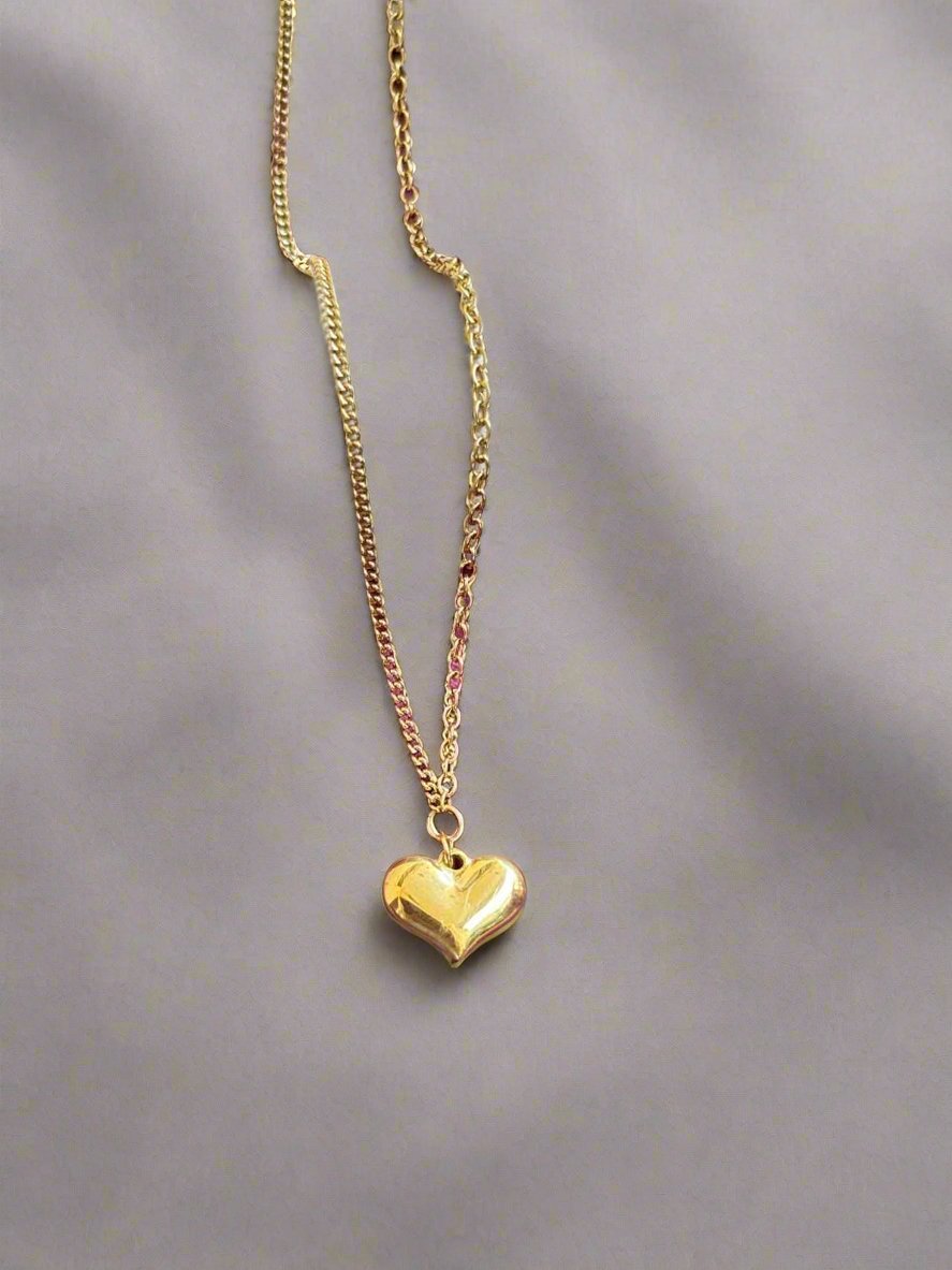 True Gold Heart Anti-Tarnish Necklace-2B1063