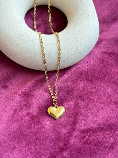 True Gold Heart Anti-Tarnish Necklace-2B1063