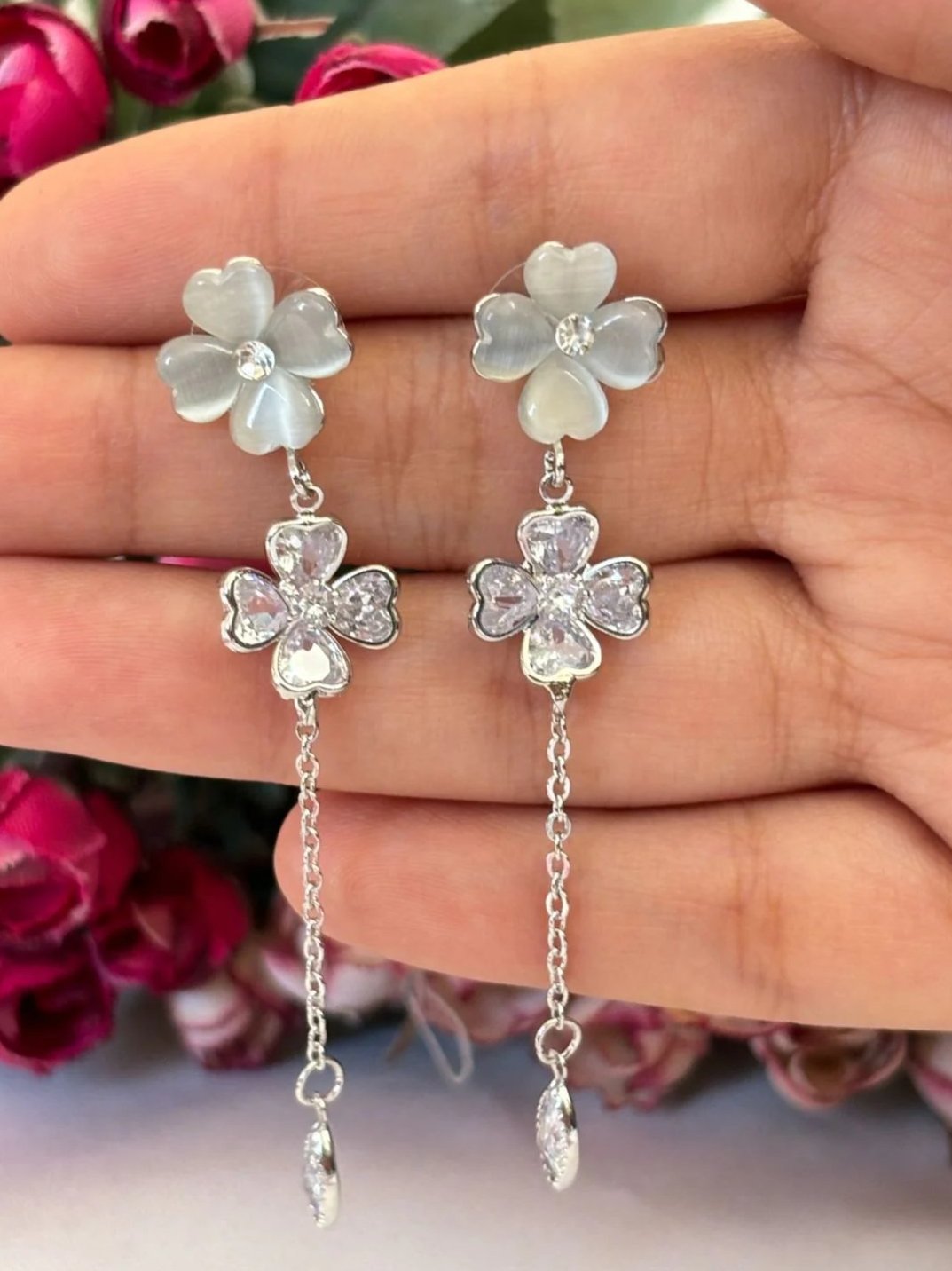 Chain of Roses Earrings-2B1060