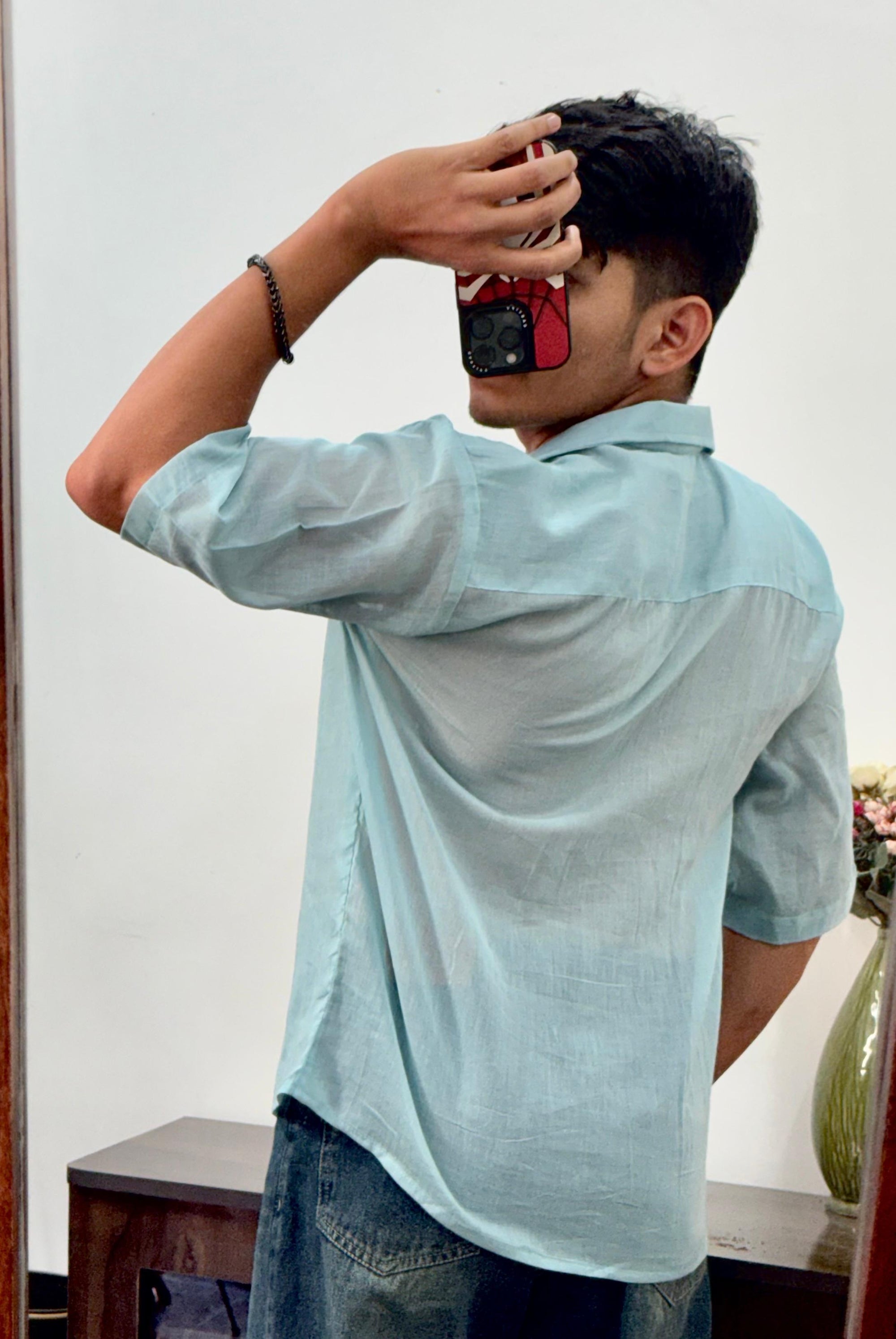 Light Blue Mul Oversized Shirt – Pure Cotton | Light, Breathable, Easy Care