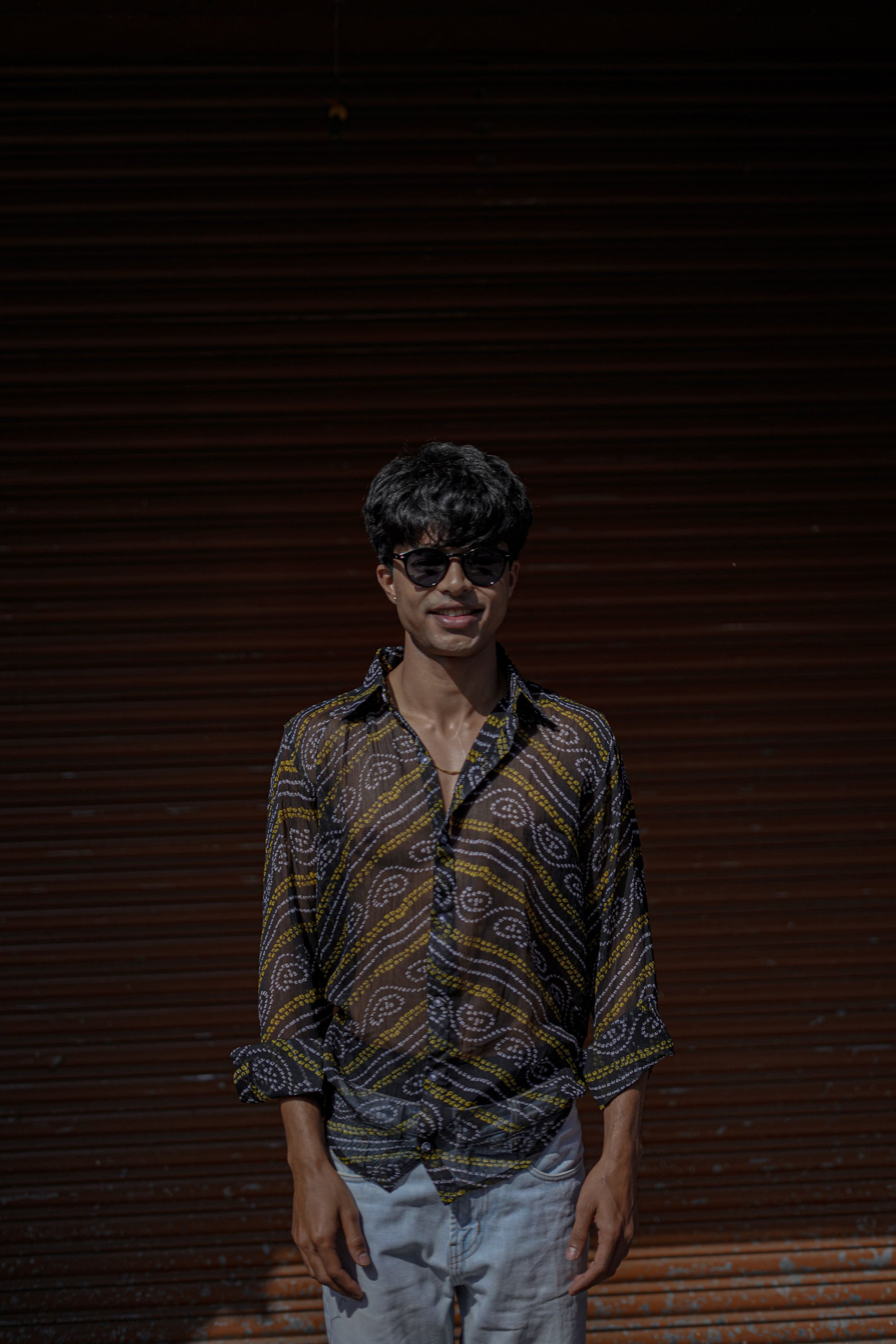 Black Chiffon Bandage Shirt